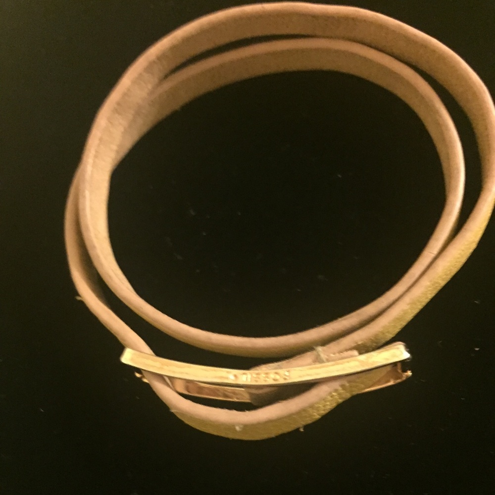 FOSSIL BROWN LEATHER WRIST WRAP BRACELET